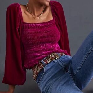 NWT Velvet
Smocked Balloon Long Sleeve Top, Size XS